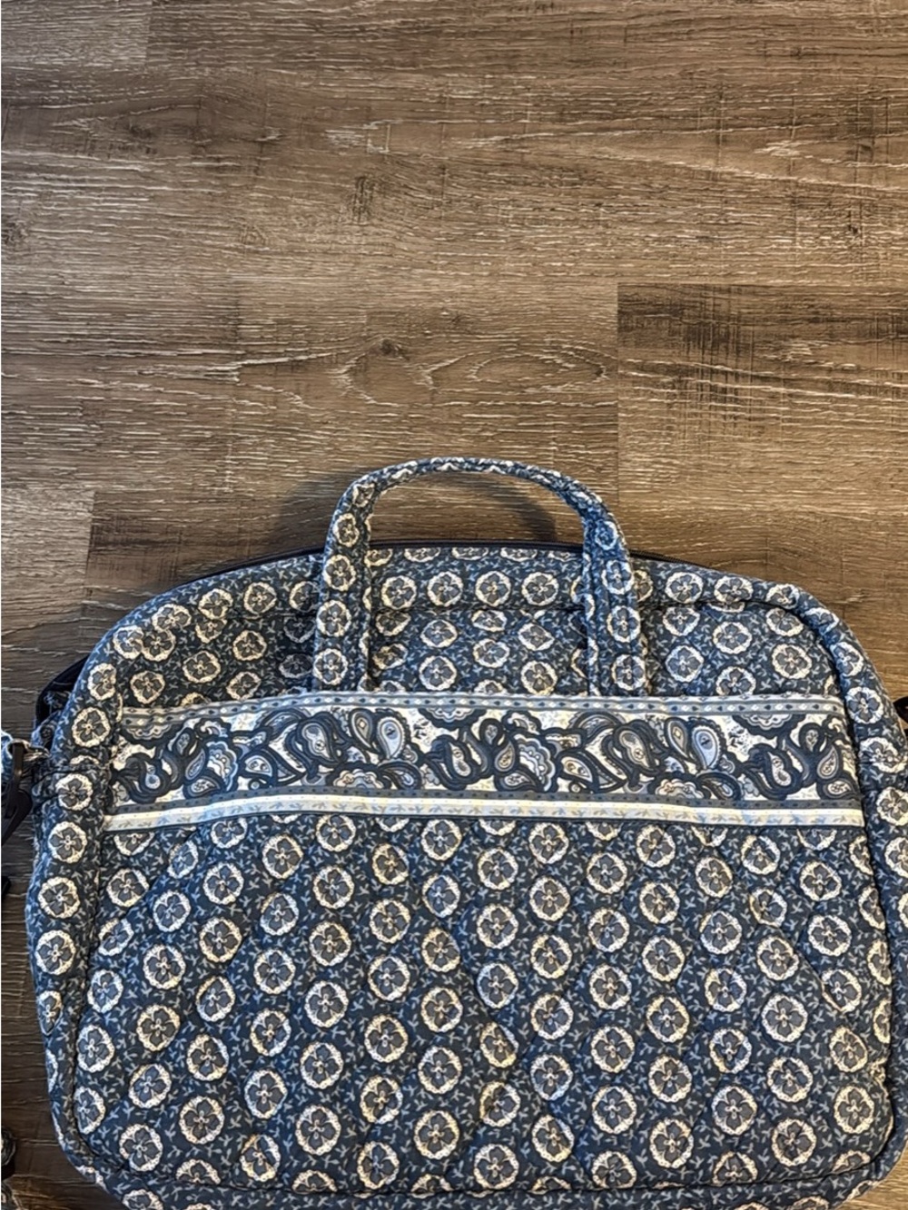 Vera Bradley Navy Paisley Quilted Laptop Tote